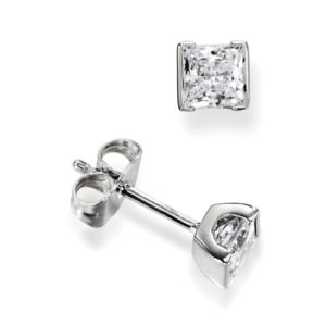 Double Claw Square Diamond Earrings JSD265