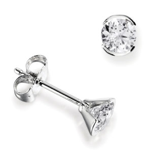 Single Stone Round Diamond Earrings JSD248